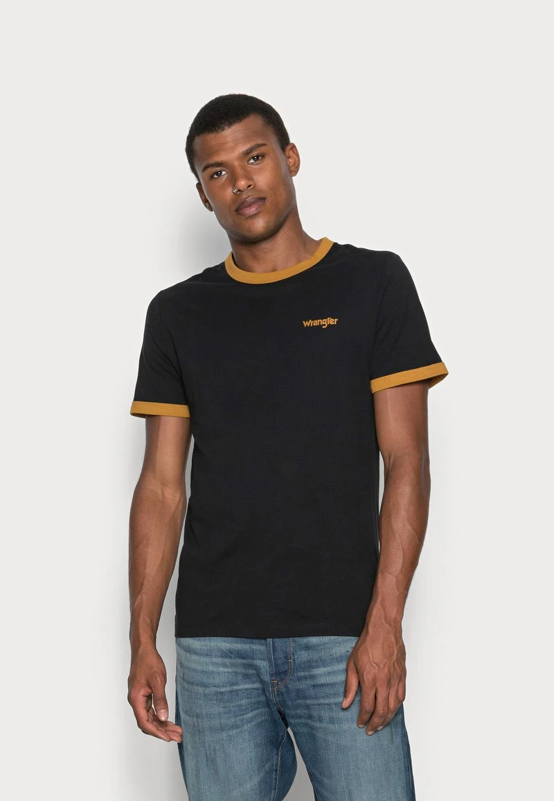 Wrangler RINGER TEE - T-Shirt Basic - Black 1 Wrangler RINGER TEE - T-Shirt Basic - Black