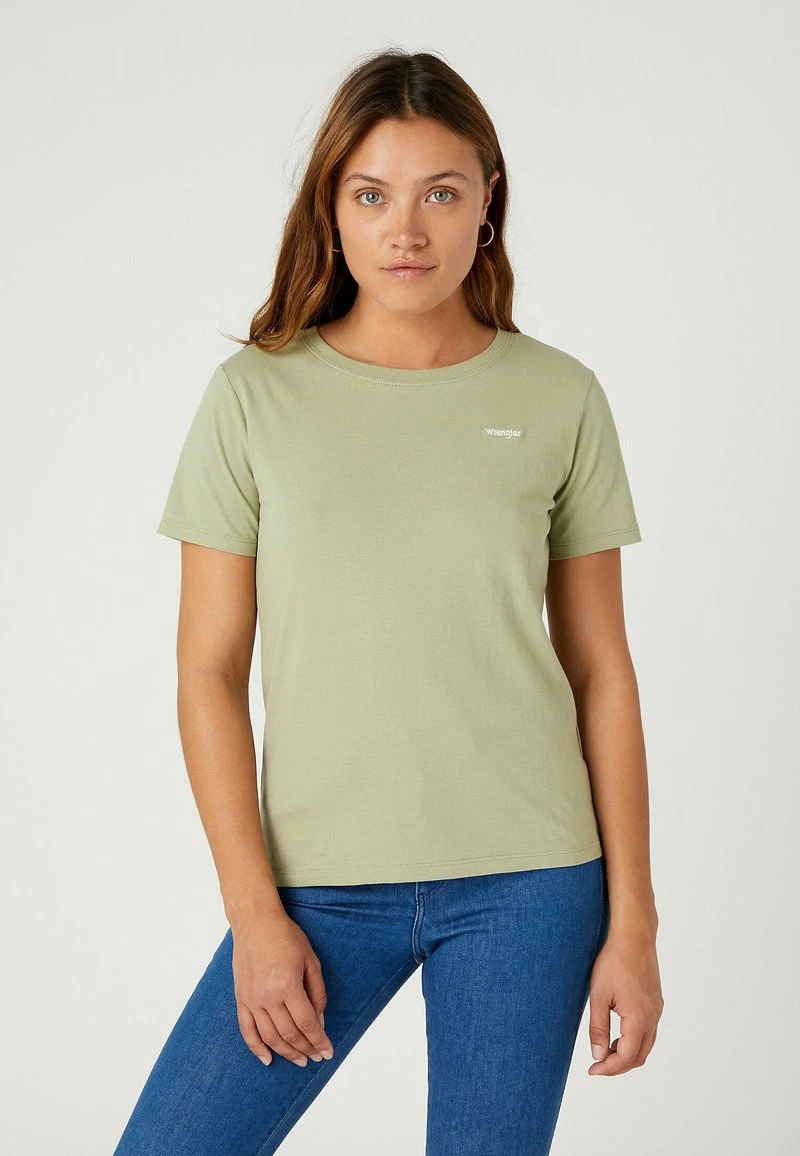 Wrangler SIGN OFF TEE - T-Shirt Basic - Tea Leaf 1 Wrangler SIGN OFF TEE - T-Shirt Basic - Tea Leaf