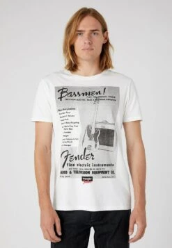Wrangler BASSMEN - T-Shirt Print - Worn In White