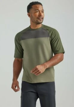 Wrangler SS HYBRID TEE - T-Shirt Print - Dusty Olive