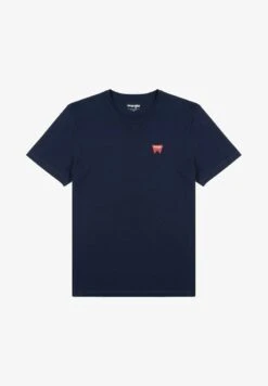 Wrangler SIGN OFF TEE - T-Shirt Basic - Navy -Deutschland Wrangler Verkaufs-Shop 2718ecb7ffec4c008f68b15ecd50e317