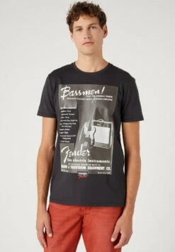 Wrangler BASSMEN - T-Shirt Print - Faded Black