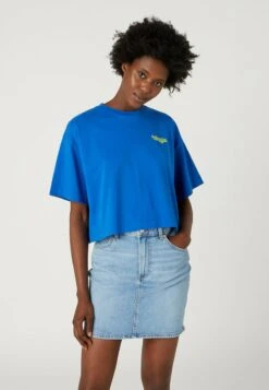 Wrangler BOXY - T-Shirt Print - Nautical Blue