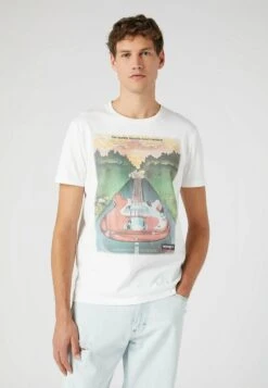 Wrangler ROAD MACHINE TEE - T-Shirt Print - Worn White -Deutschland Wrangler Verkaufs-Shop 6a06ca02a2db49b6a859a6e265591834 1