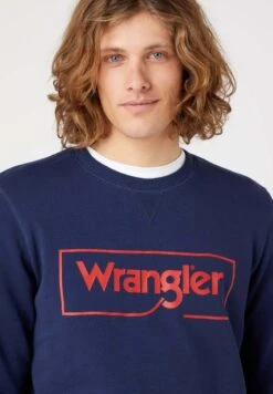 Wrangler FRAME LOGO CREW - Sweatshirt - Navy -Deutschland Wrangler Verkaufs-Shop 9883299d349343f29c41a52148c8d886