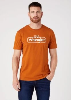 Wrangler TEE - T-Shirt Print - Nutmeg Brown