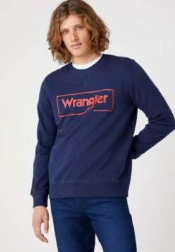 Wrangler FRAME LOGO CREW - Sweatshirt - Navy -Deutschland Wrangler Verkaufs-Shop ad1af724db1b4415a9d77fa9f2745ca7 1
