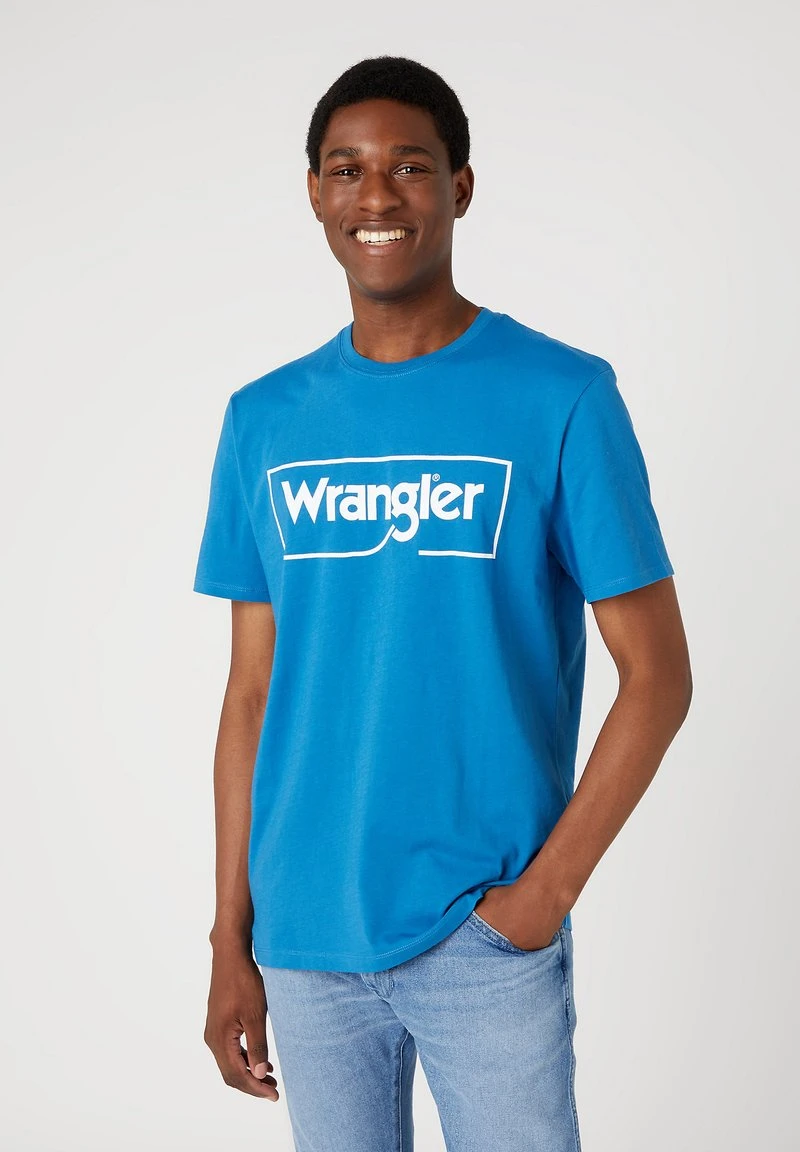 Wrangler FRAME LOGO - T-Shirt Print - Deep Water 5 Wrangler FRAME LOGO - T-Shirt Print - Deep Water – Bild 5
