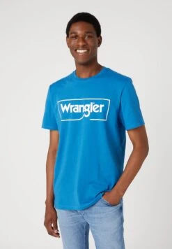 Wrangler FRAME LOGO - T-Shirt Print - Deep Water