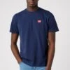 Wrangler SIGN OFF TEE - T-Shirt Basic - Navy