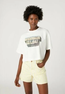 Wrangler BOXY - T-Shirt Print - Worn White